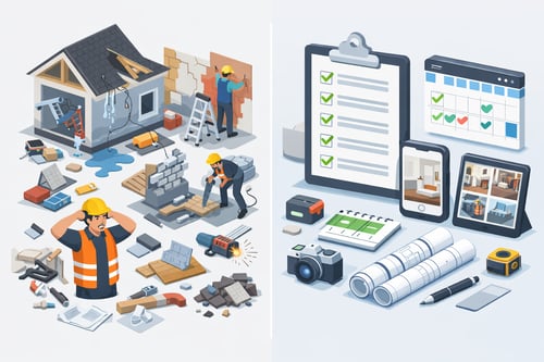 Baustellenchaos vs. effizientes Management